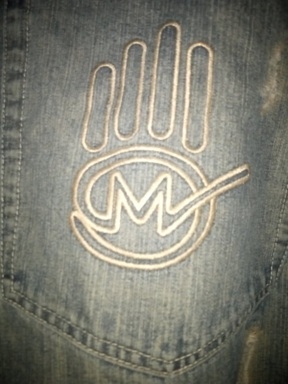 Vintage Hip Hop original jeans.. distressed look is hand design